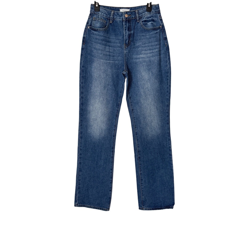 Rihoas Jeans Women Large Straight Leg Jeans Blue High Waisted